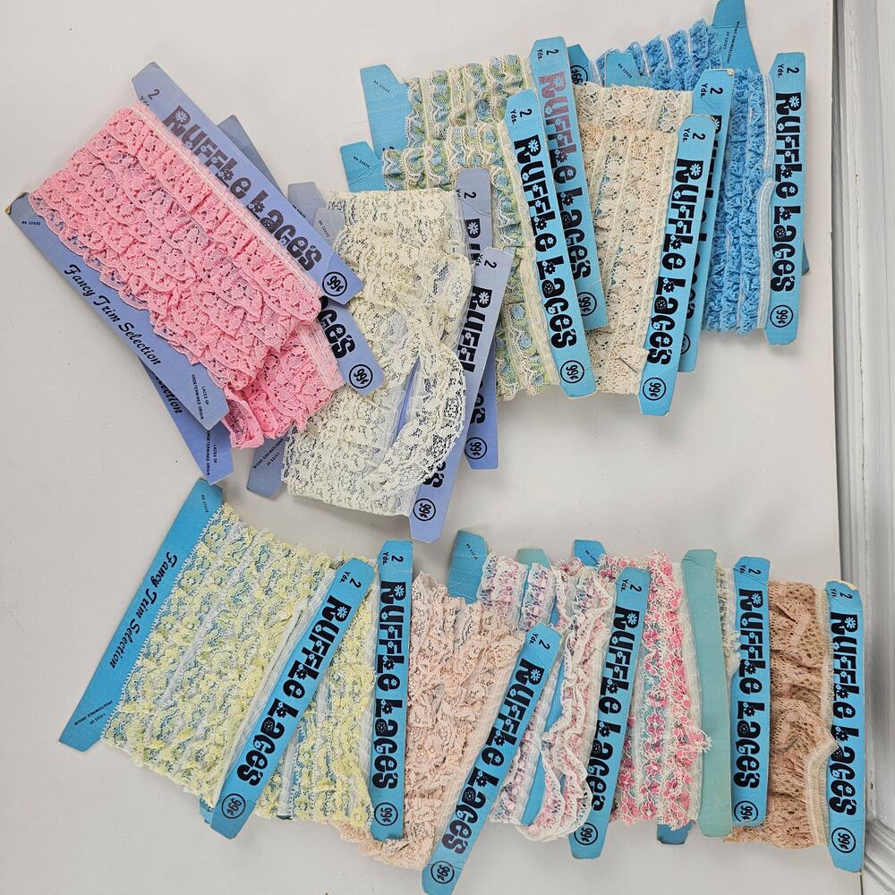 VTG lot asstd laces boho cottage lacey feminine romantic sewing 30 yards